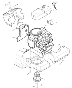 Engine Mount Diagram and Parts List for 46906X99A 1996 Briggs and Stratton Lawn Tractor